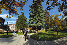 Person walking on campus
