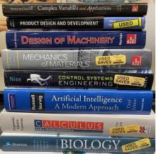 stack of textbooks